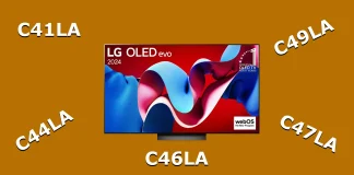 Відмінності OLED-телевізора LG між моделями C41LA, C44LA, C45LA, C46LA, C47LA, C48LA, C49LA