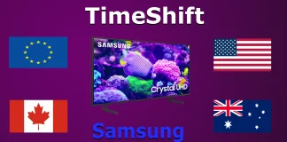 Країни, де TimeShift і PVR працюють на телевізорах Samsung