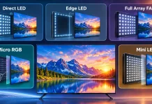 Пояснення типів підсвічування телевізорів, Direct LED, Edge LED, Full Array FALD, Micro RGB і Mini LED
