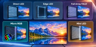 Пояснення типів підсвічування телевізорів, Direct LED, Edge LED, Full Array FALD, Micro RGB і Mini LED